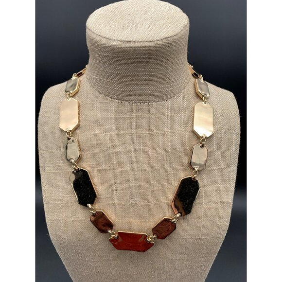 Ann Taylor Vintage Gold-Tone Necklace With Geometric Links & Lobster Clasp - Picture 1 of 6
